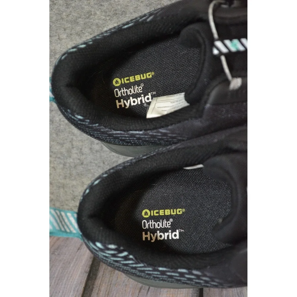 Icebug‎ NewRun W BUGrip GTX Shoes Womens Size 10.5 Black Gore-Tex Spikes Running